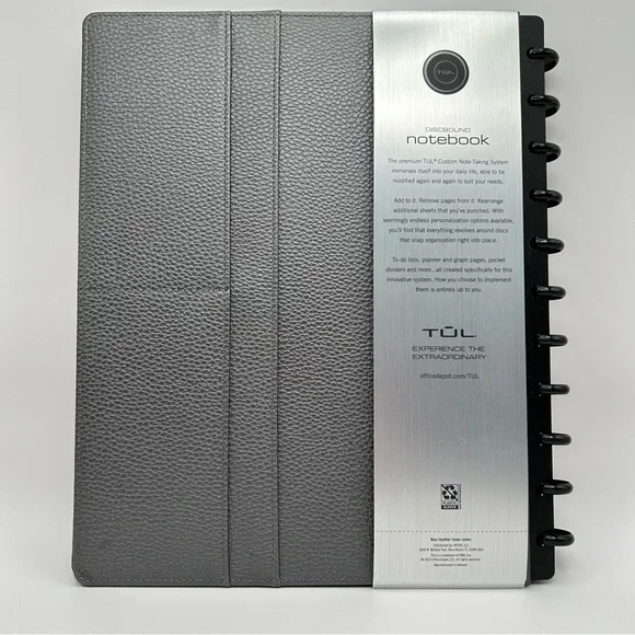 TUL Quilted Leather Notebook in Gray - Picture 6 of 6